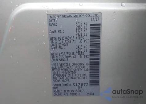 2018 Infiniti Qx60 из США, поврежденный, VIN 5N1DL0MM0JC517672